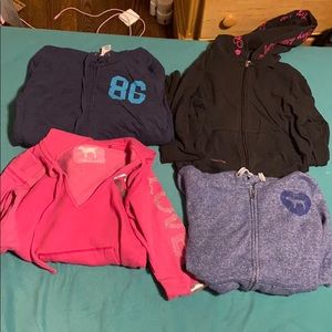 Pink hoodies
